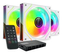 kit 3xventilador interno argb mars gaming mf3dprokit blanco 120mm argb argb hub rf remote
