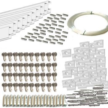 Pack Basic Rm De 30 Metros Guías De Aluminio (blanco Mate ) Con 40 Colgadores Nylon Para Colgar Cuadros… (blanco Mate)