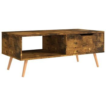 Mesa De Café - Mesa De Centro Madera Ingeniería Roble Ahumado 100x49,5x43 Cm