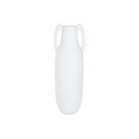 anfora fibra vidrio 39x39x120 asas rugoso blanco