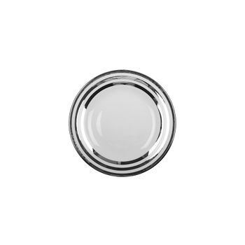 Plato llano triple línea plata 27cm - lote de 6
