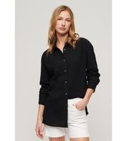 superdry para mujer w4010422a camisa de playa larga negro s casual algodon manga larga