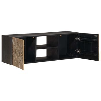 Mueble De Tv | Mueble De Salón | Gabinete De Tv Con Estante Con Puerta Latón 105 X 30 X 35 Cm