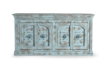 Aparador 4 puertas en madera de mango azul