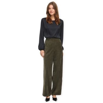 Vila Pantalones Courdie Trousers - Forest Night para mujer