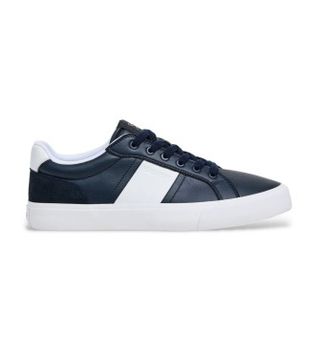 Hackett London para hombre. HMS200105 Zapatillas de Piel Blake Handle marino (41), Plano, Cordones, Casual