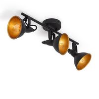 lampara de techo orientable metal 3 focos negro emer negro