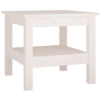 Mesa De Centro Blanca 45x45x40 Cm Madera Maciza De Pino Vidaxl