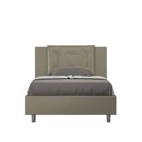 cama con almacenaje acolchada 120x210 cuero sintetico capuchino annalisa