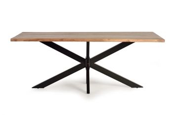 Mesa de comedor en madera acacia natural y patas de metal 180 cm