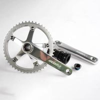 ardently 6061 aleacion de aluminio bcd144 48t rueda de cadena integrada hueca 165mm longitud de manivela fixie negro plata bielas de marcha unica