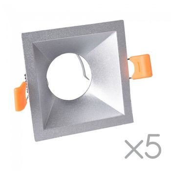 Pack 5 empotrables confort cuadrados (plateado)