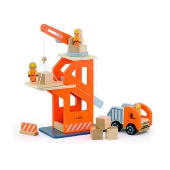 Elevador Con Grúa De Construcción De Madera