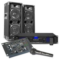 pack sonido max max26 1200w bluetooth mp3 2 microfonos cables incluidos