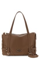 shopper suave efecto piel con grano con correas y hebillas brown taglia unica