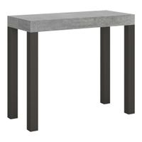 consola extensible 90x40300 cm efecto madera gris cemento y hierro
