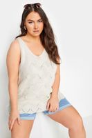 yours top marfil de punto sin mangas bajo festoneado mujer curvy y tallas grandes yours