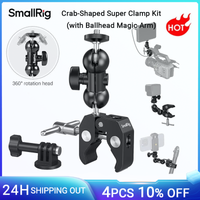 smallrig-soporte de abrazadera para super camara adaptador de brazo magico de doble cabeza de bola vallaescritoriomonitor tripode paraluzcamara 1138