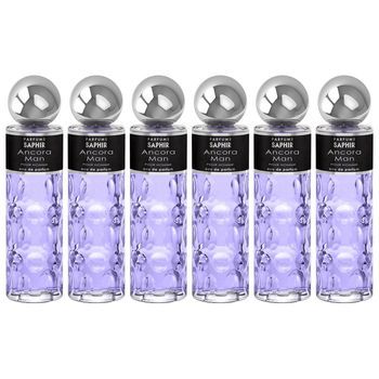 Pack De 6 Eau De Parfum Para Hombre Saphir Ancora 200 Ml
