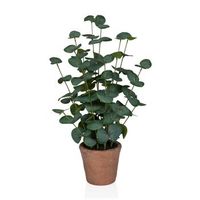 planta artificial  planta en maceta eucalyptus bonsai 46 cm plastico verde hjh office