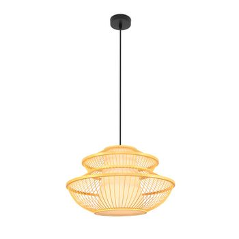 Lámpara de techo colgante Bambu Denzo Negro/natural 1xe27 50d