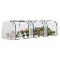 outsunny invernadero de jardin con marco acero y pvc para cultivo de plantas tipo tunel 295x100x80 cm transparente   aosom espana