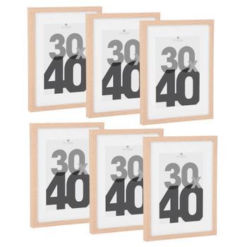 Juego De 6 Marcos Para Fotos De 30x40cm Color Natural 33,2x3,6x43,2cm WellHome