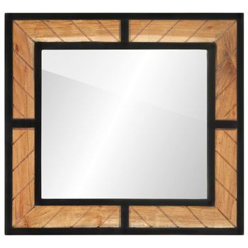 Espejo Decorativo | Espejo De Baño De Madera Maciza De Acacia 60x1x55 Cm Cfw377047
