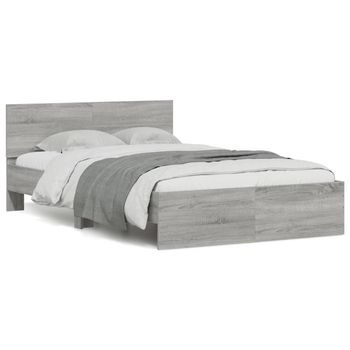 Estructura De Cama Con Cabecero Gris Sonoma 120x200 Cm Vidaxl