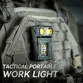 Linterna LED de ángulo ajustable multifuncional, Mini luz de trabajo para exteriores, imán portátil, luz de Camping recargable por USB