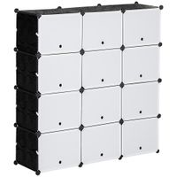 armario modular 125x32x125 cm negro y blanco