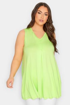 Yours Top Verde Lima Con Vuelo, Mujer Curvy Y Tallas Grandes, Yours