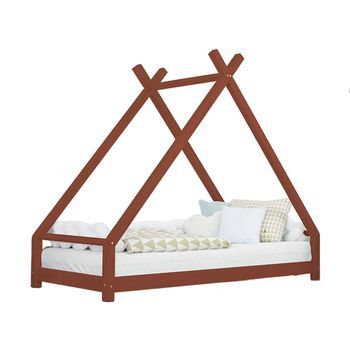 Cama Tipi Infantil Tahuka 90 X 200 Rojo Ladrillo