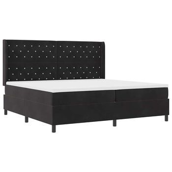 Cama Tapizada 203x200x128 Cm Madera - Negro