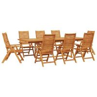 conjunto de comedor de jardin 9 pcs marron vidaxl