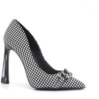 divine follie zapatos de tacon decollete pied de poule catena bianco nero 521 para mujer