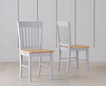 Genoa Oak and Grey Dining Chairs - Oak and Grey