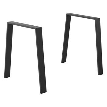 2 X Conjunto De Patas De Mesa - 55 - 75 X 72 Cm - Set De 2x Patas De Mesa - Acero - Patas De Los Muebles - Para Mesa De Comedor - Armazón De Mesa - Con Protección Para Suelo - Negro Mate [en.casa]®