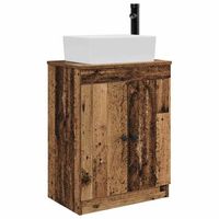 vanidad de bano con lavabo madera envejecida 54 x 35 x 83 cm vidaxl