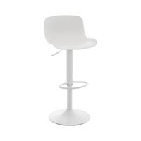 taburete de bar regulable y giratorio en plastico blanco