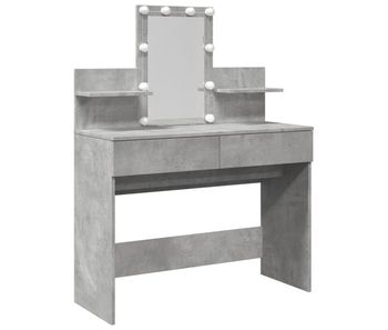 Tocador - tocador de maquillaje - mesa de tocador con luces led gris hormigón 100x40x130 cm