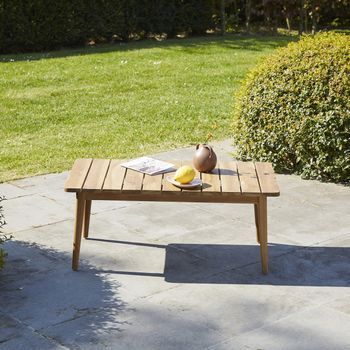 Mesa De Centro De Jardín De Madera De Teca Maciza