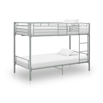 Cama Litera De Metal Gris 90x200 Cm Vidaxl