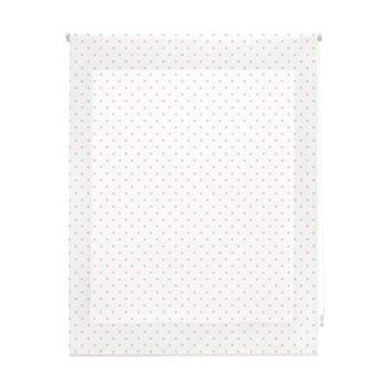 Estor Enrollable Premium - Estor Enrollable Tamaño 130x180 - Estor Premium Color Blanco Con Motas Rosas | Blindecor