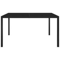 mesa de jardin  mesa de exterior de acero y vidrio negra 130x130x72 cm