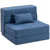 homcom sofa en el suelo sofa tapizado convertible en colchon espuma cojin azul oscuro