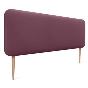 Dhome Cabecero Tapizado Liso Redondeado Polipiel Con Patas Para Pared Acústicos Cabeceros Absorbentes Cabezal Cama Dormitorio (vino Tinto, 150cm)
