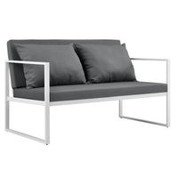 casapro sofa de jardin 70 x 114 x 60 cm mueble de jardin para exterior con cojin blanco