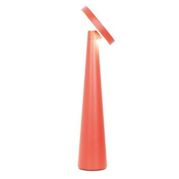 Lámpara De Mesa Recargable Zafferano Angelina: Inalámbrica, Cabezal Ajustable, Control Táctil, Diseño Interior Moderno, Color Rojo