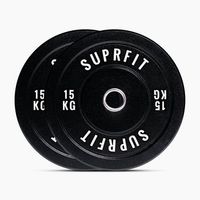 suprfit hi-temp white logo bumper plates par - 15 kg